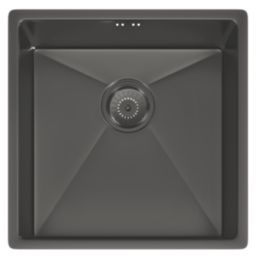 ETAL Elite 1 Bowl Stainless Steel Inset / Undermount Kitchen Sink Brushed Gun Metal 440mm x 205mm