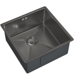 ETAL Elite 1 Bowl Stainless Steel Inset / Undermount Kitchen Sink Brushed Gun Metal 440mm x 205mm