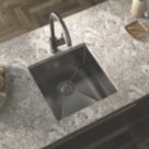 ETAL Elite 1 Bowl Stainless Steel Inset / Undermount Kitchen Sink Brushed Gun Metal 440mm x 205mm