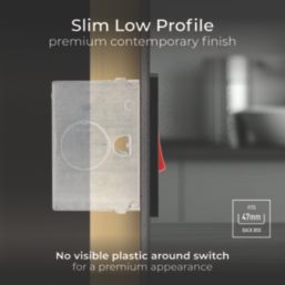 British General Evolve 45A 1-Gang 2-Pole Cooker Switch Blue with LED with Black Inserts