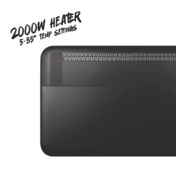 TCP  2000W Electric Portable or Wall-Mounted Convector Panel Heater Black