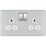 LAP  13A 2-Gang DP Switched Socket Polished Chrome  with White Inserts