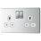 LAP  13A 2-Gang DP Switched Socket Polished Chrome  with White Inserts