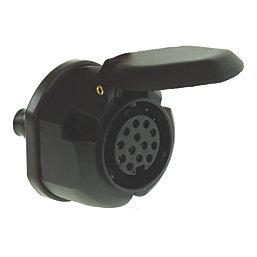 Maypole MP129 13-Pin European Trailer Board Socket with Gasket 12V