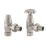 Arroll UK-10 15mm x 1/2" Brushed Nickel Angled & L/S Traditional Manual Radiator Valve & Lockshield