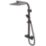 Quad Rear-Fed Exposed Black Thermostatic Bar Mixer Shower