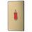 British General Evolve 45A 2-Gang 2-Pole Cooker Switch Satin Brass with LED with Black Inserts