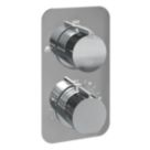ETAL Pinto Concealed Dual Outlet Thermostatic Chrome Shower Valve With Diverter