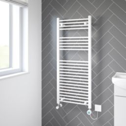 Flomasta 1200mm x 500mm 1024BTU White Flat Electric Towel Radiator