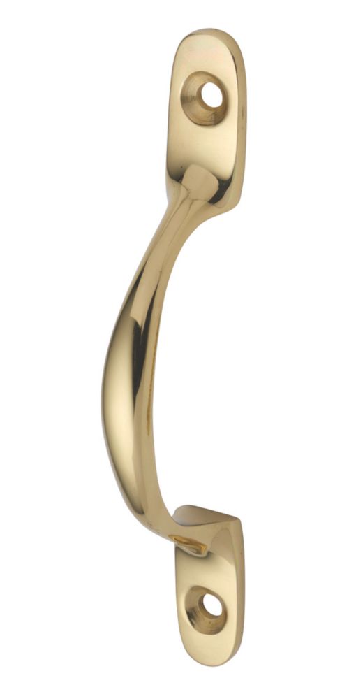 Carlisle Brass Sash Pull Handle Polished Brass 101.5mm x 12mm Screwfix