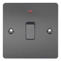 LAP  20A 1-Gang DP Control Switch Black Nickel with Neon with Black Inserts