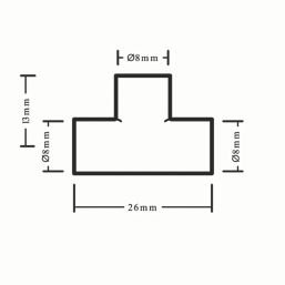 Flomasta  Copper End Feed Equal Tee 8mm