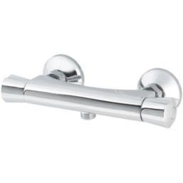 Rize Exposed Single Outlet Thermostatic Silver Mixer Shower Valve