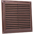 Map Vent Fixed Louvre Vent with Flyscreen Brown 229mm x 229mm
