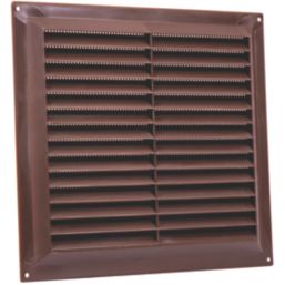 Map Vent Fixed Louvre with Flyscreen Vent Brown 229mm x 229mm