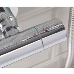 Bristan Arcus Cool Touch Rear-Fed Exposed Chrome Thermostatic Bar Mixer Shower with Adjustable Riser