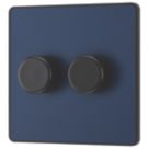 British General Evolve 2-Gang 2-Way LED Dimmer Switch  Blue with Black Inserts