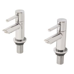 Swirl Essential Chrome 120mm Deck Mounted Lever 2 Tap Holes Bath Pillar Tap