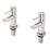 Swirl Essential Chrome 120mm Deck Mounted Lever 2 Tap Holes Bath Pillar Tap