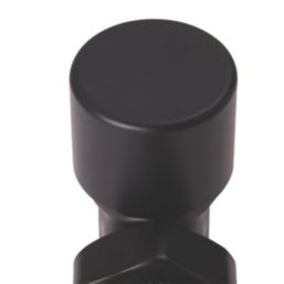 Flomasta  Black Angled Manual Radiator Valve & Lockshield  1/2" x 15mm 2 Pack