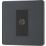 British General Evolve 1-Gang Coaxial TV / FM Socket Grey with Black Inserts