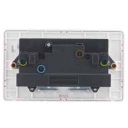 Arlec  13A 2-Gang SP Switched Socket White  with Colour-Matched Inserts