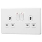 Arlec  13A 2-Gang SP Switched Socket White  with Colour-Matched Inserts