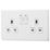 Arlec  13A 2-Gang SP Switched Socket White  with Colour-Matched Inserts