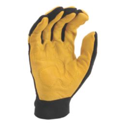 Stanley Performance Leather Driver Gloves Black / Yellow Medium