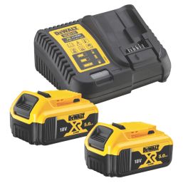 DEWALT DCM848P2-GB 125mm 18V 2 x 5.0Ah Li-Ion XR Brushless Cordless Dual Action Polisher