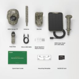 Reolink Keen Ranger PT K2K4GPTSM64-UK Solar-Powered Black & Green Wireless 2K Indoor & Outdoor Dome 4G Pan & Tilt Trail Camera