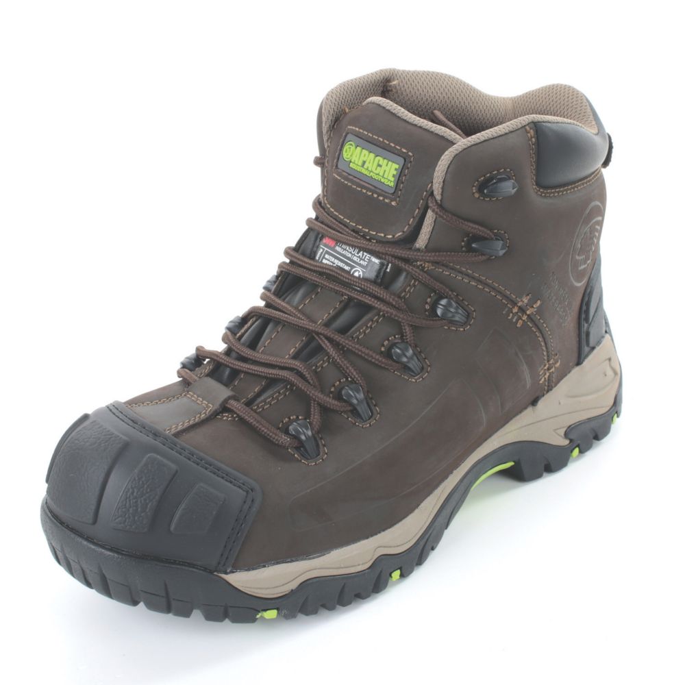 Apache Neptune Size 12 Brown Waterproof Safety Boots Screwfix