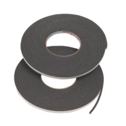 Stormguard Sureseal 3 Self-Adhesive Foam Draught Excluder Weatherstrips Black 7.5m 2 Pack