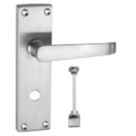 Smith & Locke  Fire Rated WC Door Handles Pair Satin Chrome