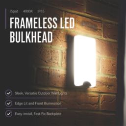 Brackenheath iSpot Frameless Outdoor Slimline LED Bulkhead Light Black 8.5W 1150lm