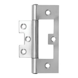 Smith & Locke Polished Chrome  Flush Hinges 100mm x 59.5mm 2 Pack