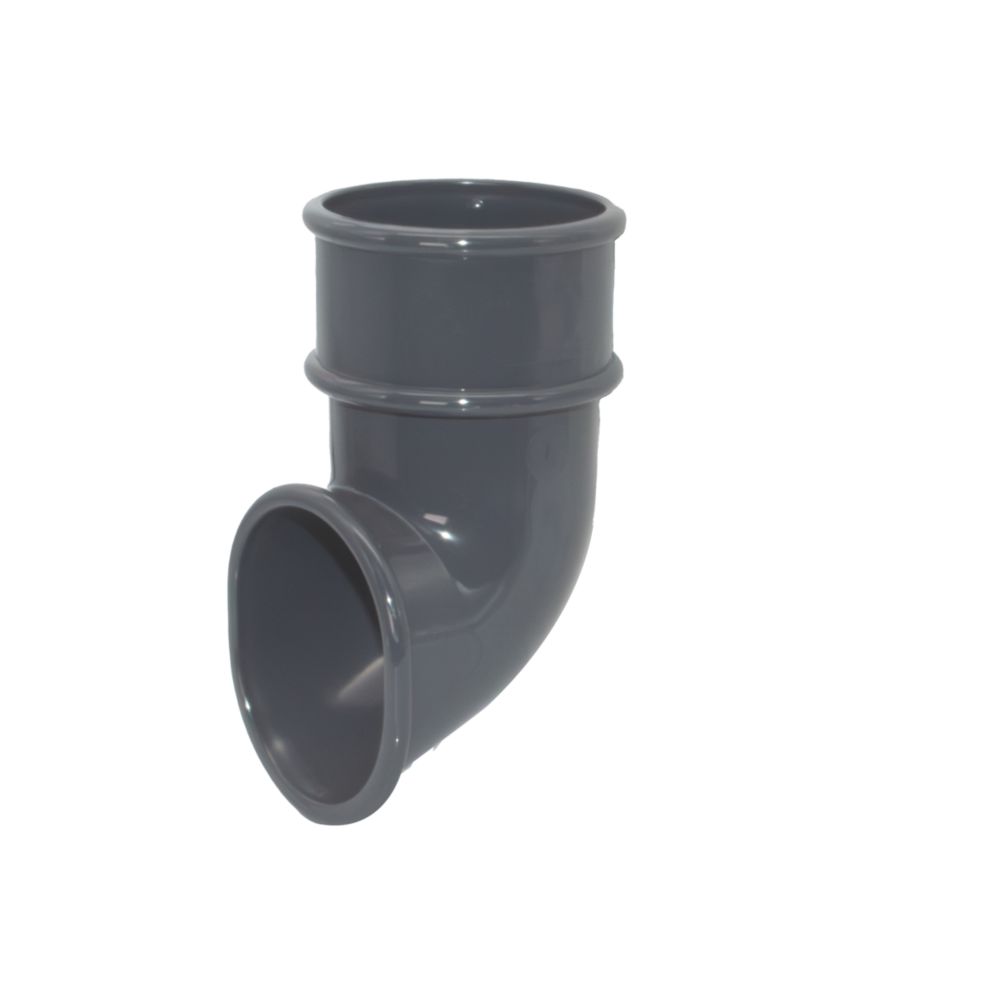FloPlast MiniFlo Round Downpipe Shoe Anthracite Grey 50mm - Screwfix