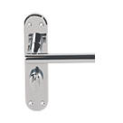 Serozzetta System Fire Rated Lever on Backplate WC Door Handles Pair Polished Chrome