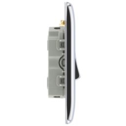 British General Nexus Metal 10AX 3-Gang 2-Way Light Switch  Polished Chrome