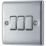 British General Nexus Metal 10AX 3-Gang 2-Way Light Switch  Polished Chrome