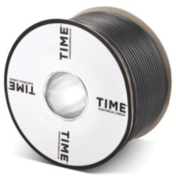 Time RG6 Black 1-Core Round Coaxial Cable 100m Drum