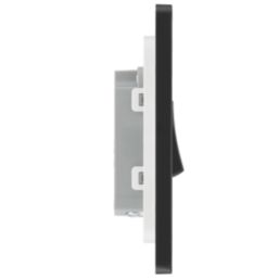 British General Evolve 20A 16AX 1-Gang 2-Way Light Switch  Black Chrome