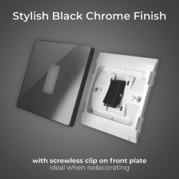 British General Evolve 20A 16AX 1-Gang 2-Way Light Switch  Black Chrome