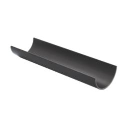 FloPlast MiniFlo PVC Half Round Gutters Black 76mm x 2m 6 Pack