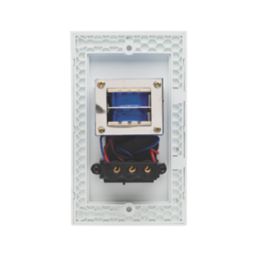 Retrotouch Crystal 2-Gang Dual Voltage Shaver Socket 110 / 220V White Glass