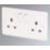 LAP  13A 2-Gang DP Switched Plug Sockets White   5 Pack