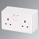 LAP  13A 2-Gang DP Switched Plug Socket White   5 Pack