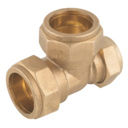 Midbrass  Brass Compression Reducing Tee 1" x 3/4" x 1"