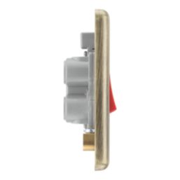 LAP  45A 1-Gang 2-Pole Cooker Switch Antique Brass with LED with Red Inserts