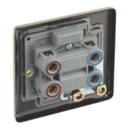 LAP  45A 1-Gang 2-Pole Cooker Switch Antique Brass with LED with Red Inserts